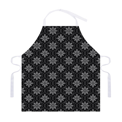 Geometric Dot Flower Pattern Print Adjustable Apron