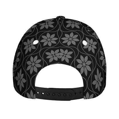 Geometric Dot Flower Pattern Print Baseball Cap