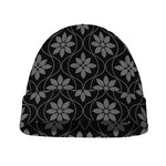 Geometric Dot Flower Pattern Print Beanie