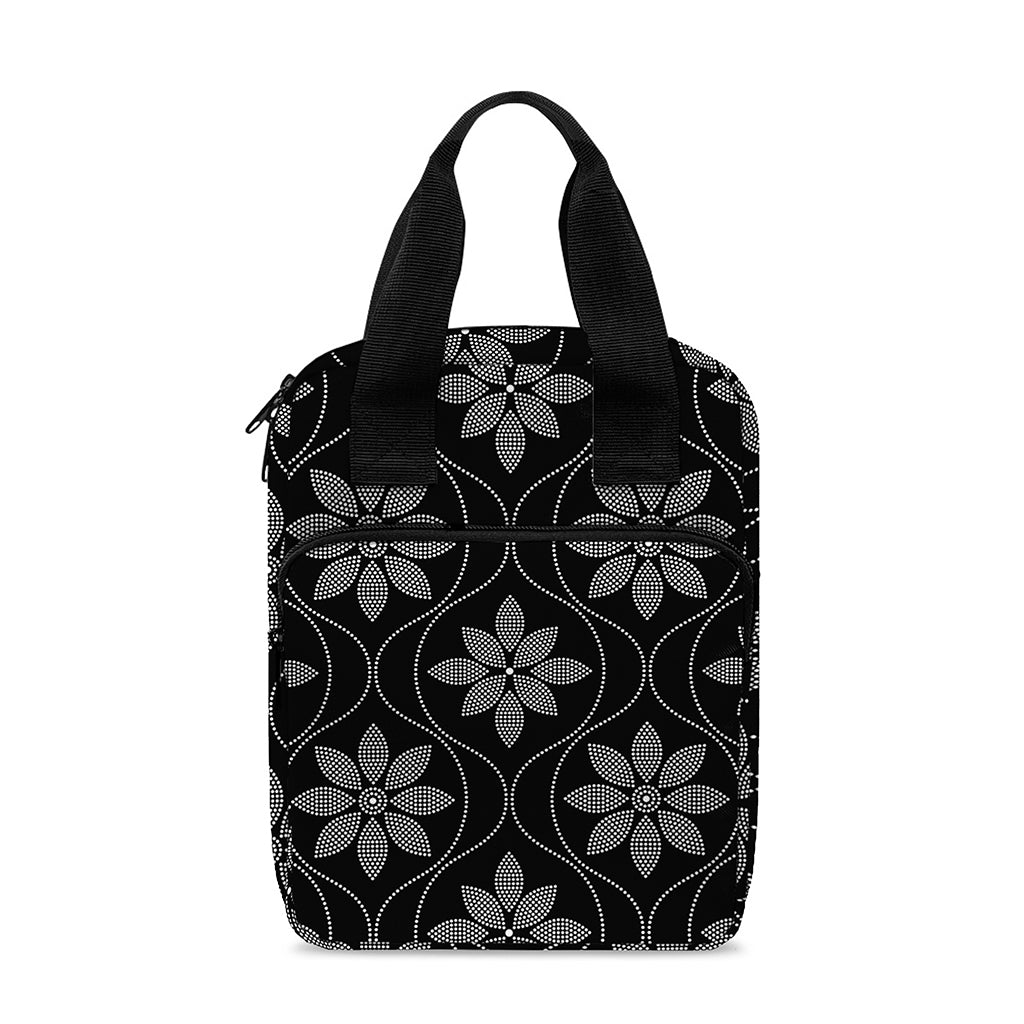 Geometric Dot Flower Pattern Print Bible Tote Bag