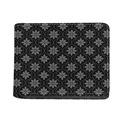 Geometric Dot Flower Pattern Print Bifold Wallet