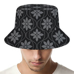 Geometric Dot Flower Pattern Print Bucket Hat