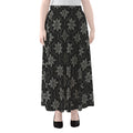 Geometric Dot Flower Pattern Print Chiffon Maxi Skirt