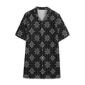 Geometric Dot Flower Pattern Print Cotton Hawaiian Shirt