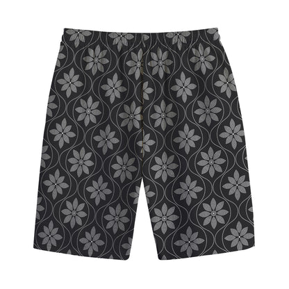 Geometric Dot Flower Pattern Print Cotton Shorts