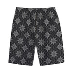 Geometric Dot Flower Pattern Print Cotton Shorts
