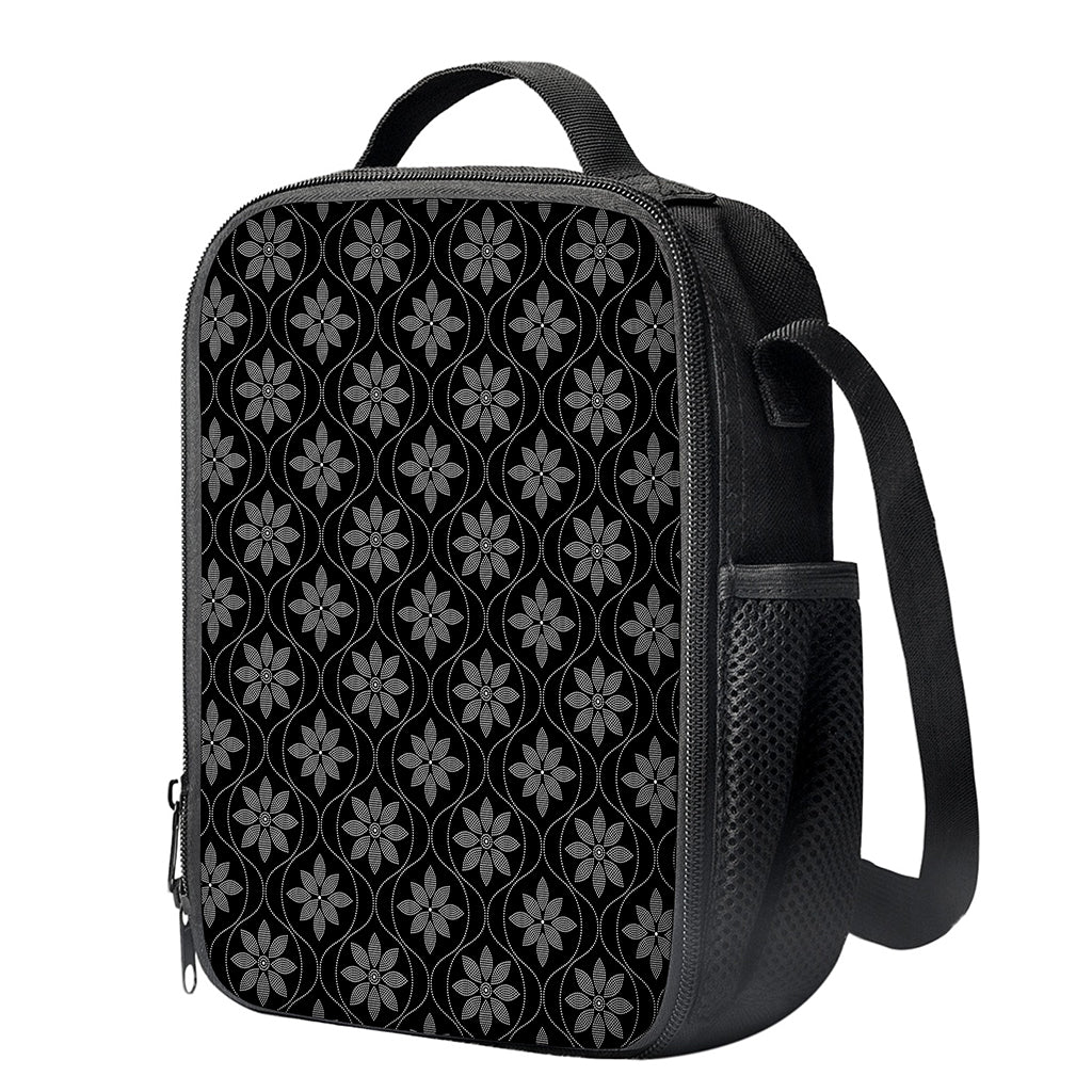 Geometric Dot Flower Pattern Print Crossbody Lunch Bag