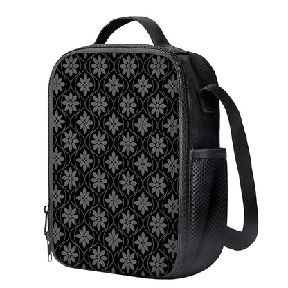 Geometric Dot Flower Pattern Print Crossbody Lunch Bag