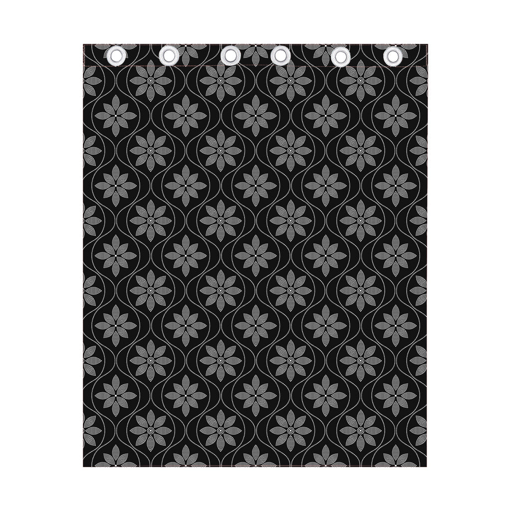 Geometric Dot Flower Pattern Print Curtain
