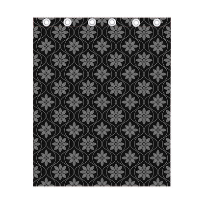 Geometric Dot Flower Pattern Print Curtain