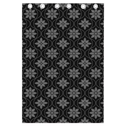 Geometric Dot Flower Pattern Print Curtain