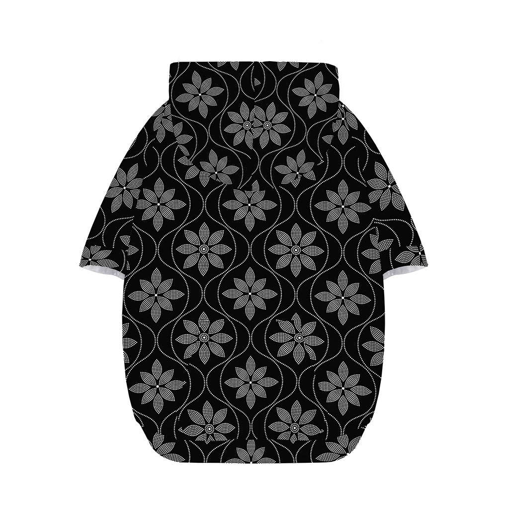 Geometric Dot Flower Pattern Print Dog Zip Up Hoodie
