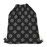 Geometric Dot Flower Pattern Print Drawstring Bag
