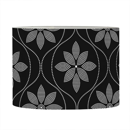 Geometric Dot Flower Pattern Print Drum Lamp Shade