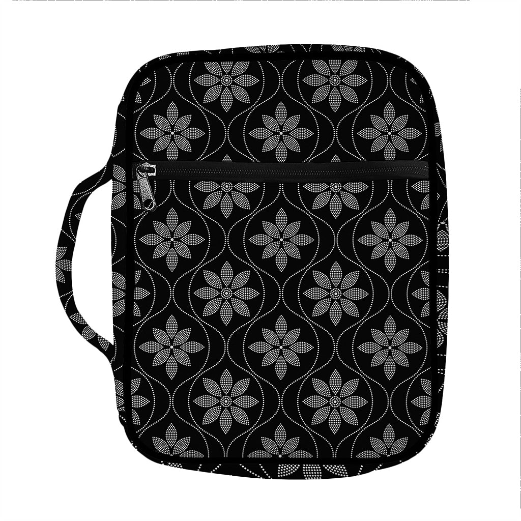 Geometric Dot Flower Pattern Print Front Pocket Bible Bag