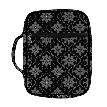 Geometric Dot Flower Pattern Print Front Pocket Bible Bag