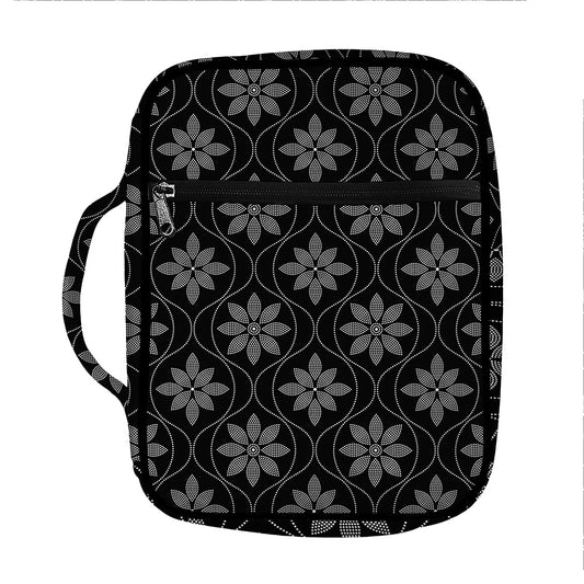 Geometric Dot Flower Pattern Print Front Pocket Bible Bag