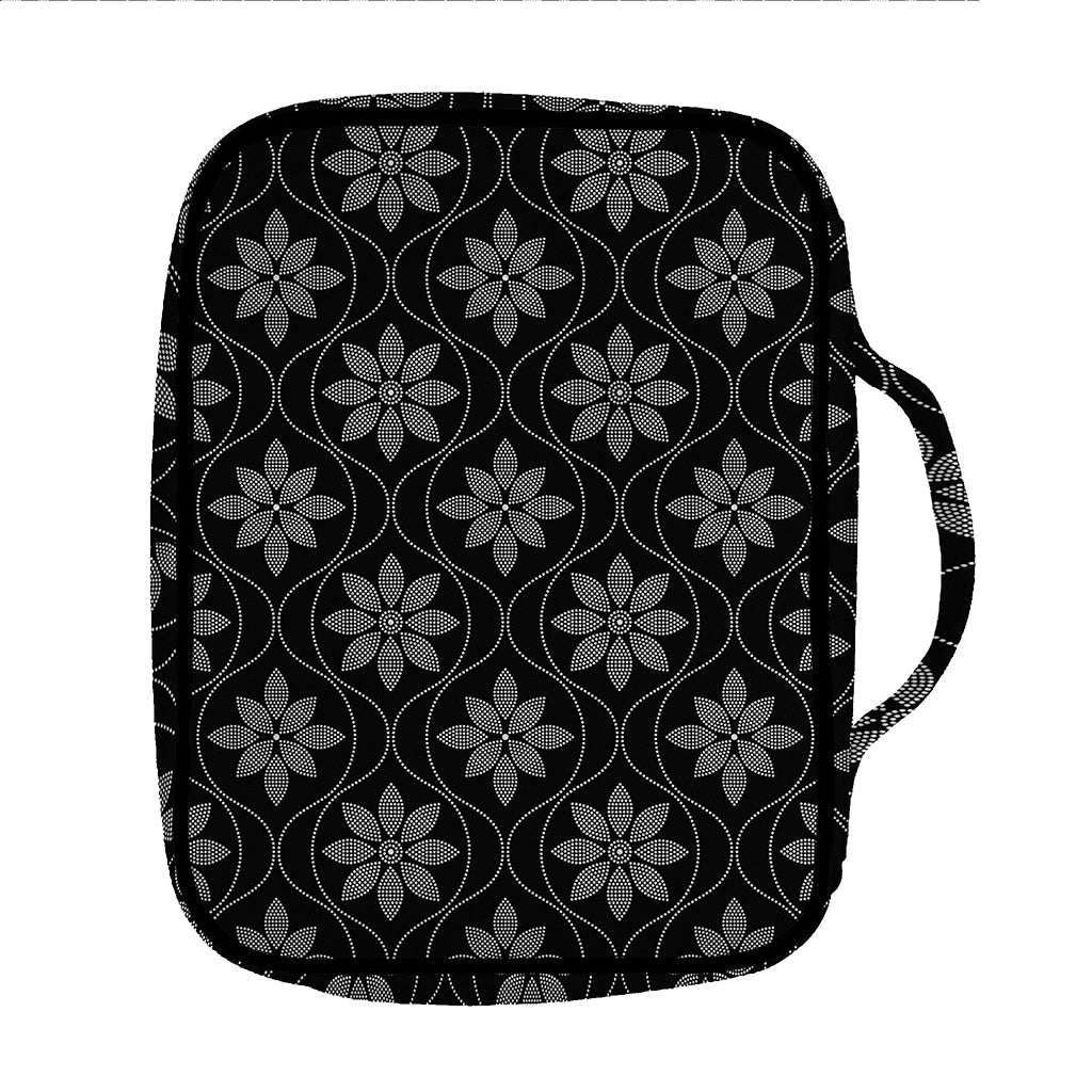 Geometric Dot Flower Pattern Print Front Pocket Bible Bag