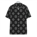 Geometric Dot Flower Pattern Print Hawaiian Shirt