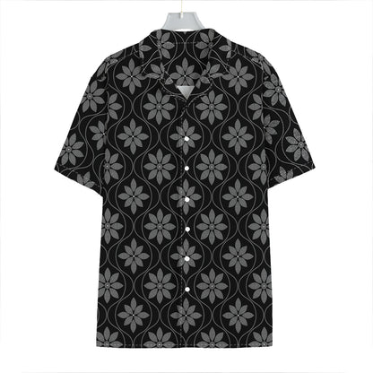 Geometric Dot Flower Pattern Print Hawaiian Shirt
