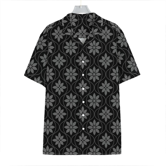 Geometric Dot Flower Pattern Print Hawaiian Shirt