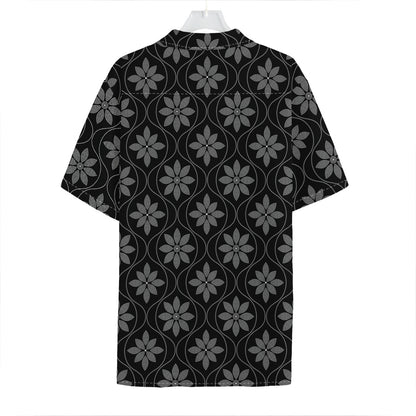 Geometric Dot Flower Pattern Print Hawaiian Shirt