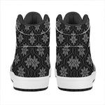 Geometric Dot Flower Pattern Print High Top Leather Sneakers