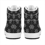 Geometric Dot Flower Pattern Print High Top Leather Sneakers