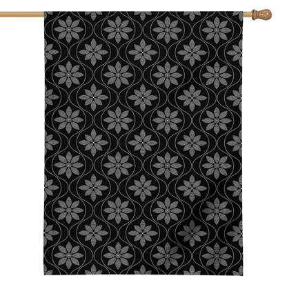 Geometric Dot Flower Pattern Print House Flag
