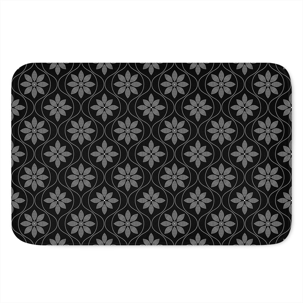 Geometric Dot Flower Pattern Print Indoor Door Mat