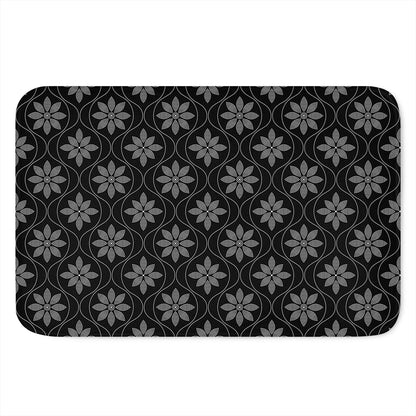 Geometric Dot Flower Pattern Print Indoor Door Mat