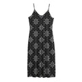 Geometric Dot Flower Pattern Print Jersey Midi Cami Dress