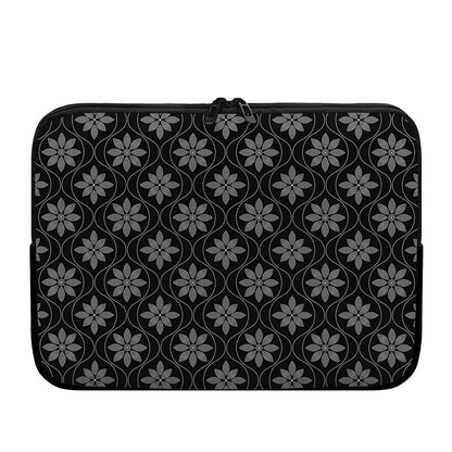 Geometric Dot Flower Pattern Print Laptop Sleeve