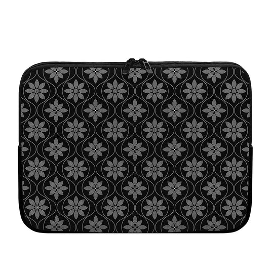 Geometric Dot Flower Pattern Print Laptop Sleeve