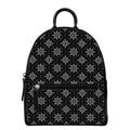 Geometric Dot Flower Pattern Print Leather Backpack