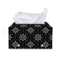 Geometric Dot Flower Pattern Print Leather Tissue Box Cover