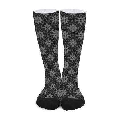 Geometric Dot Flower Pattern Print Long Socks