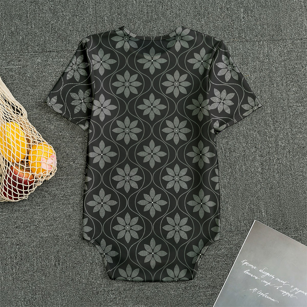 Geometric Dot Flower Pattern Print Men's Bodysuit