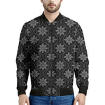 Geometric Dot Flower Pattern Print Men's Bomber Jacket