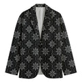 Geometric Dot Flower Pattern Print Men's Cotton Blazer