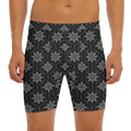 Geometric Dot Flower Pattern Print Men's Long Boxer Briefs