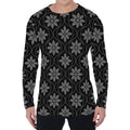 Geometric Dot Flower Pattern Print Men's Long Sleeve T-Shirt