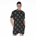 Geometric Dot Flower Pattern Print Men's Romper