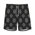 Geometric Dot Flower Pattern Print Men's Sports Shorts