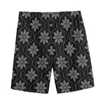 Geometric Dot Flower Pattern Print Men's Sports Shorts