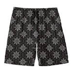 Geometric Dot Flower Pattern Print Men's Swim Trunks