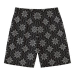 Geometric Dot Flower Pattern Print Men's Swim Trunks