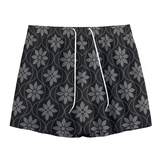 Geometric Dot Flower Pattern Print Mesh Shorts