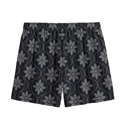 Geometric Dot Flower Pattern Print Mesh Shorts