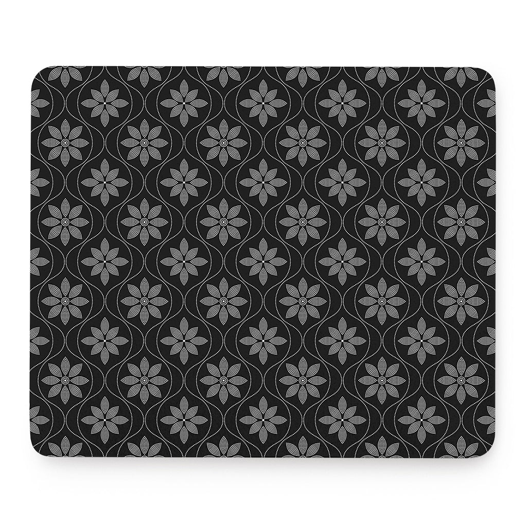 Geometric Dot Flower Pattern Print Mouse Pad